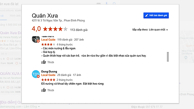 review quán xưa Đà Lạt