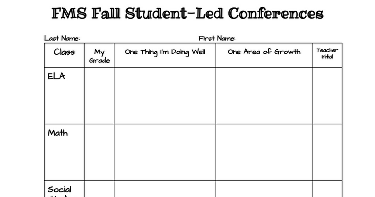 FMS Fall Student-Led Conferences