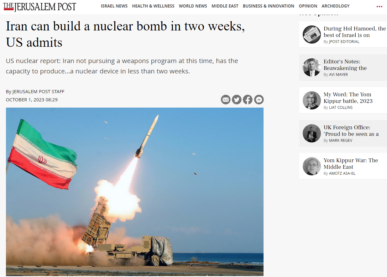 ایران دنبال ساخت سلاح هسته‌ای نیست
