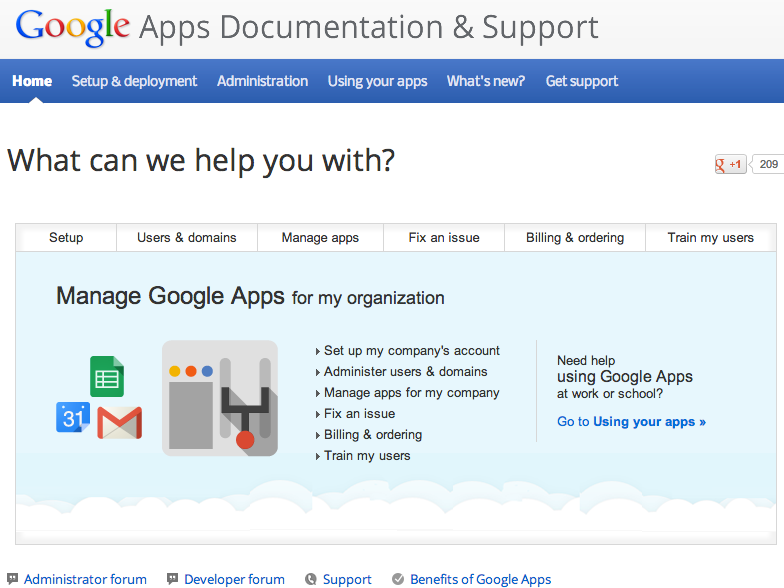 Portail de support Google Apps