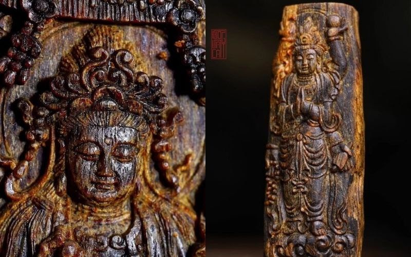 Tượng Phật trầm hương được khắc họa tinh xảo qua bàn tay người nghệ nhân