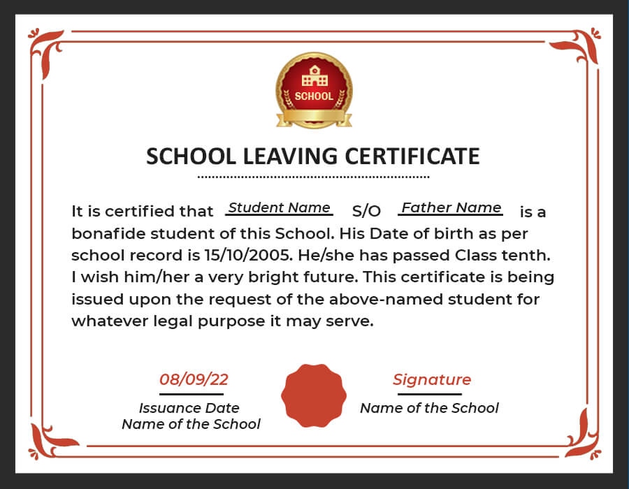 SLC Certificate Sample
