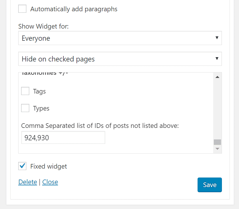 Commas are separated by the post ID