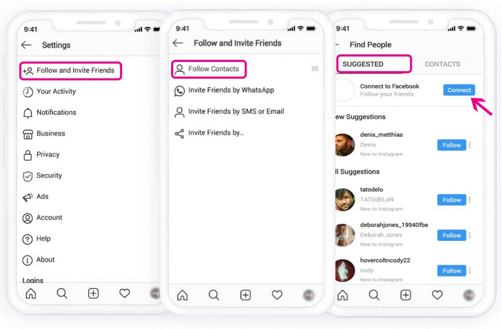 how to follow facebook friends on instagram