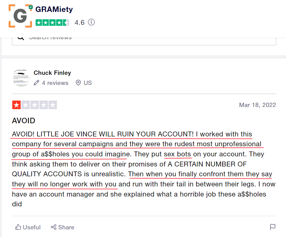 Gramiety Review on Trustpilot
