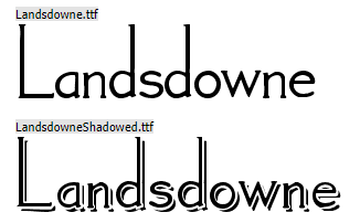 Landsdowne embroidery font