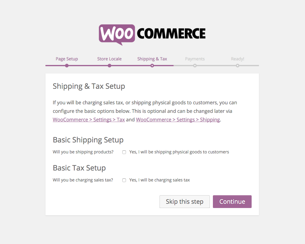 Configuração WooCommerce: Envio