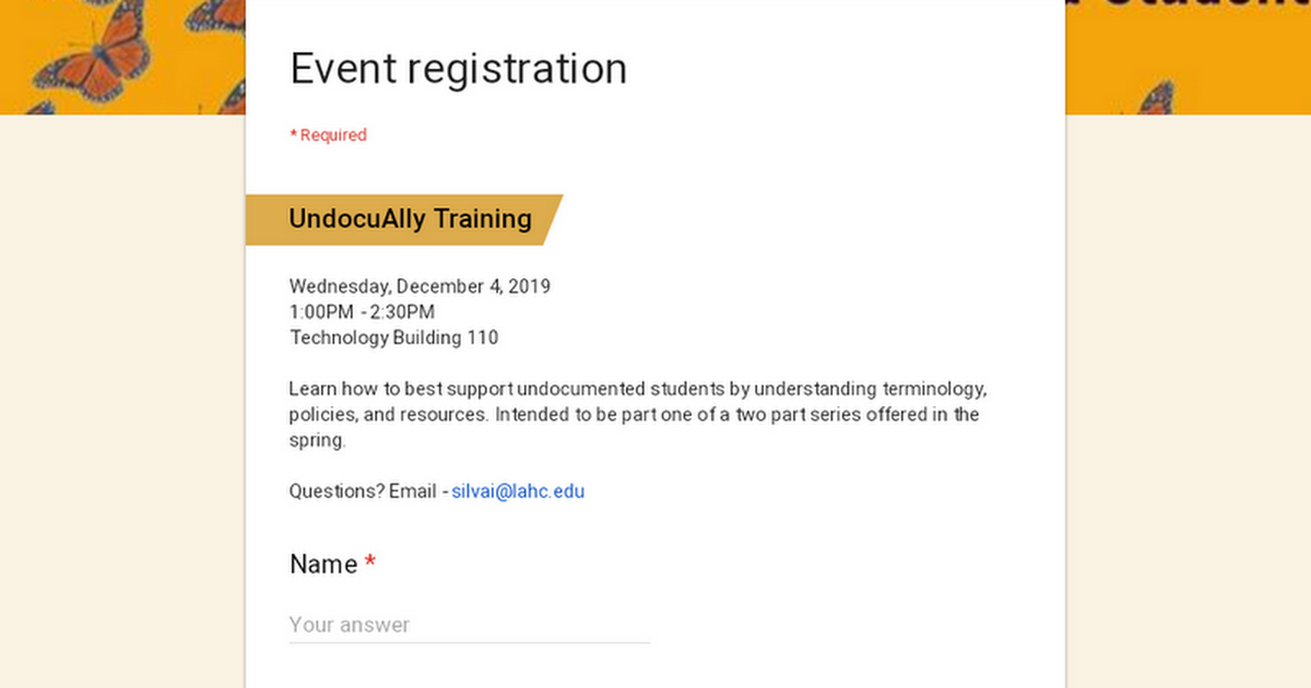 Event registration