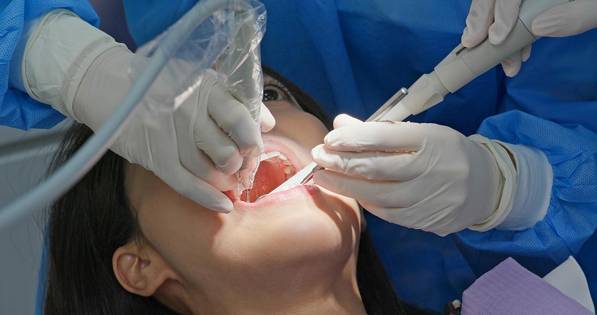woman undergoing root canal check