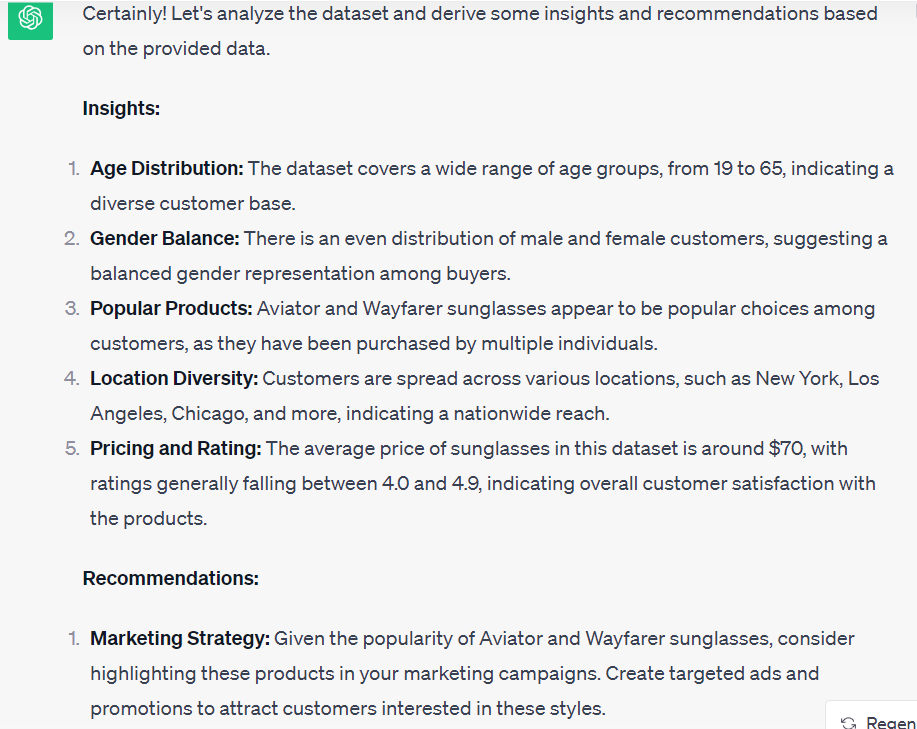 ChatGPT’s data analysis report