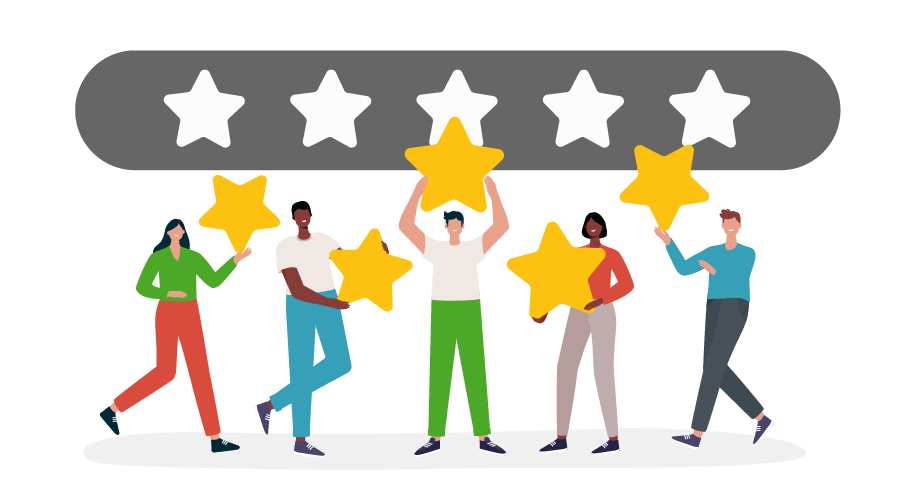Loyal customers leave positive reviews and 5-star ratings on brands.