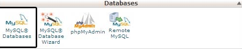 Dababases trong bảng điều khiển cPanel