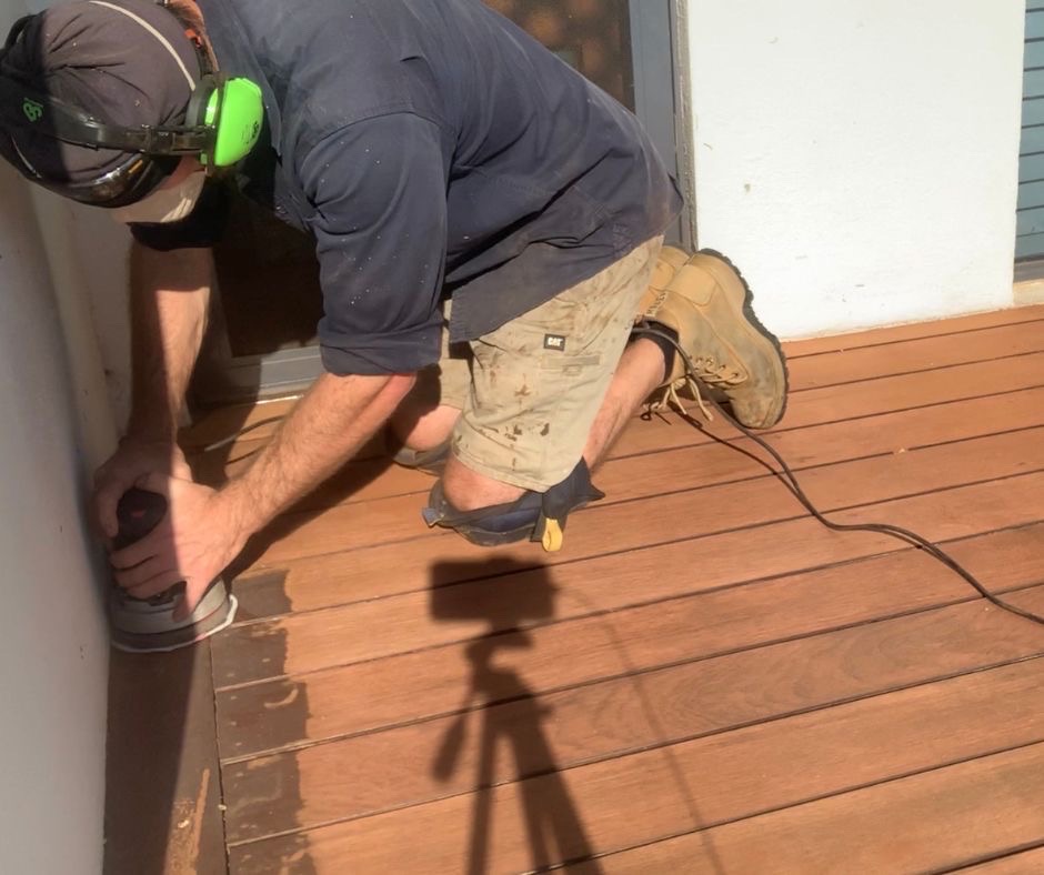 Belt sanding a deck online