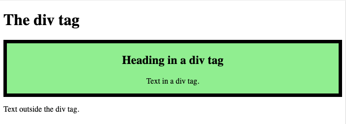 Div tag example