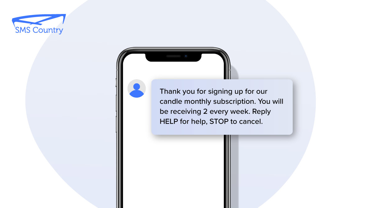 Female customer receiving subscription notifications SMS