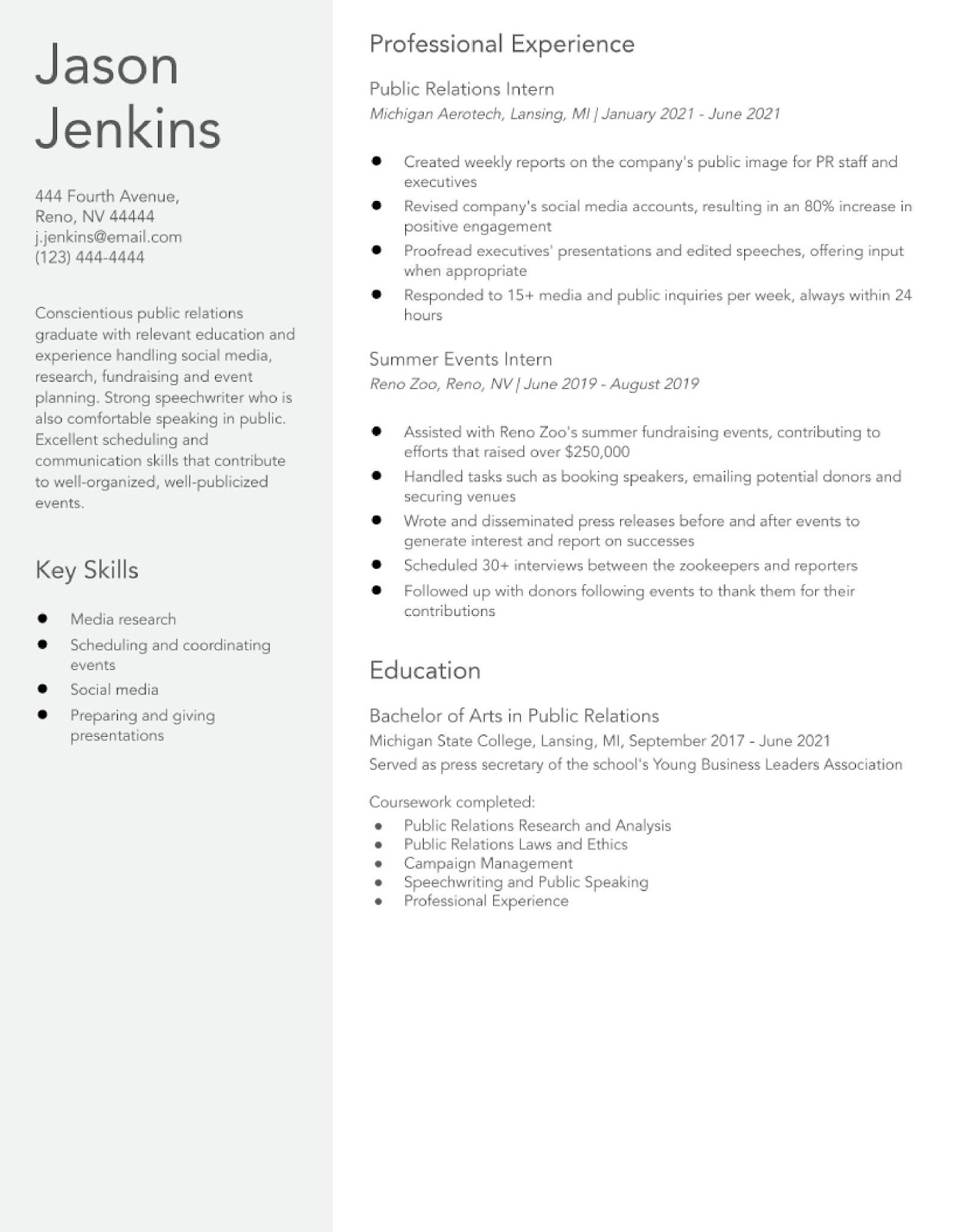 resume examples for high school seniors