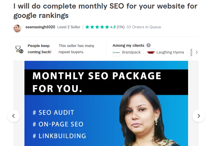 3. SEO service 3: Complete Google ranking monthly package.