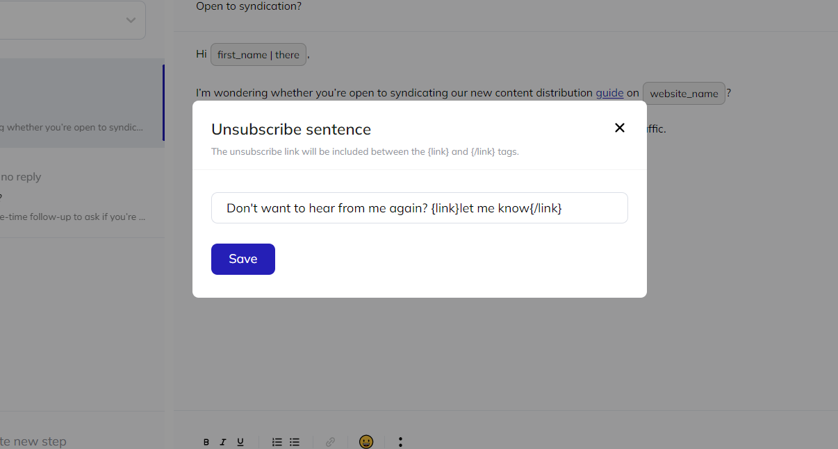 adding an unsubscribe link