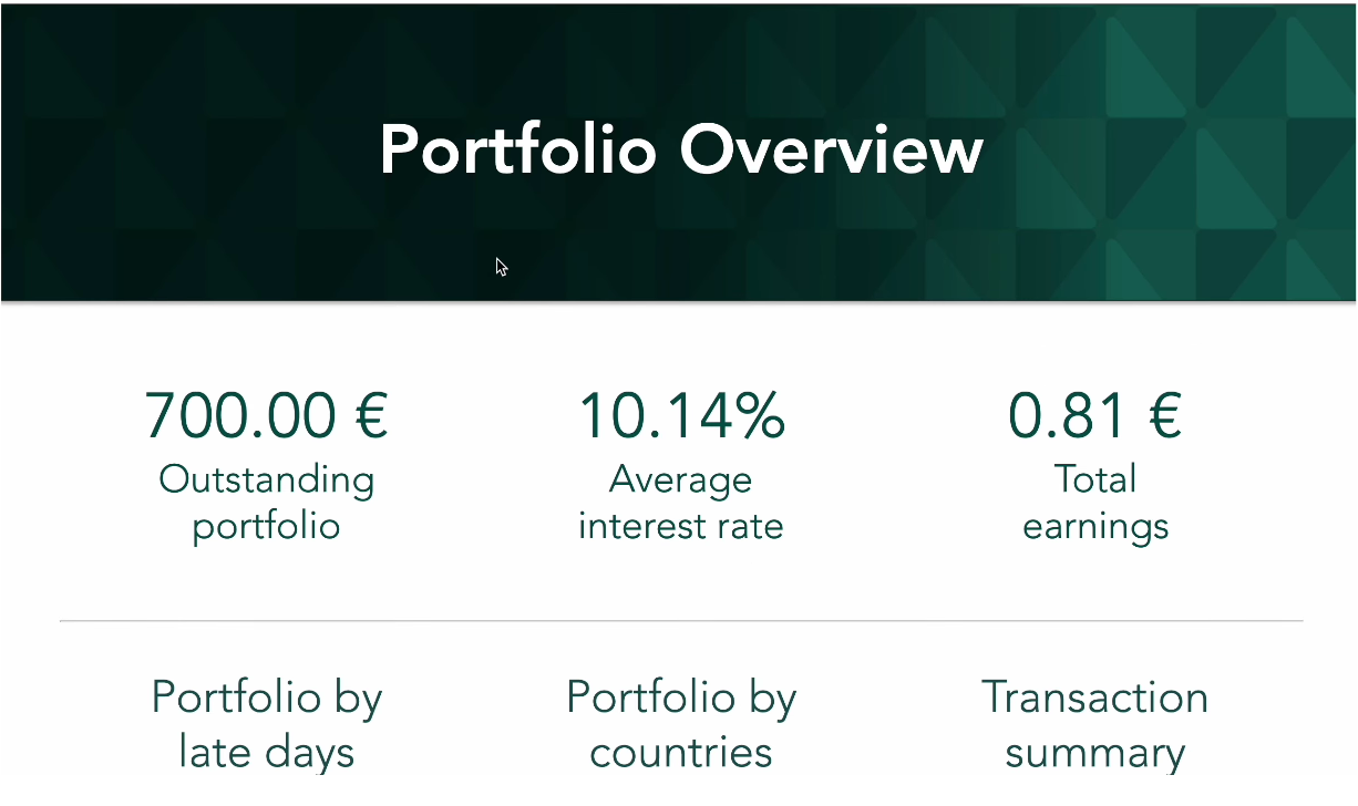 The portfolio overview shows you important key figures for your investment at HeavyFinance.