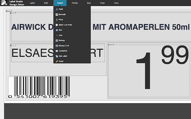 Screenshot of Next Generation Label Printing System
