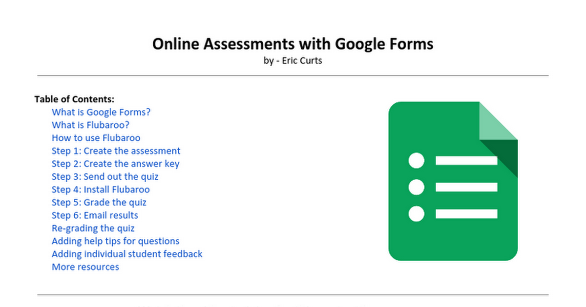 Online Assessments with Google Forms - Google Docs