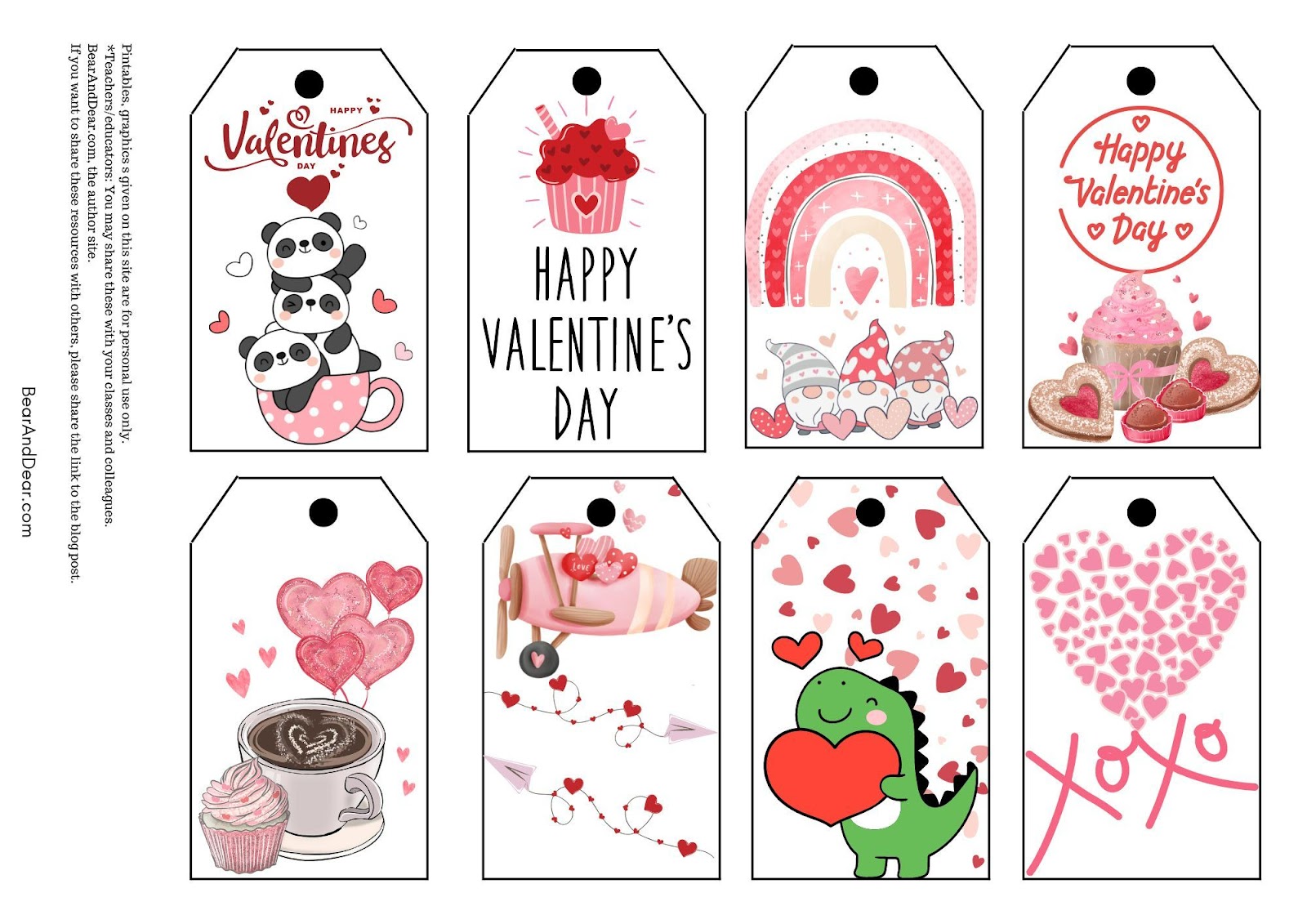 Valentine's Day gift tags for kids