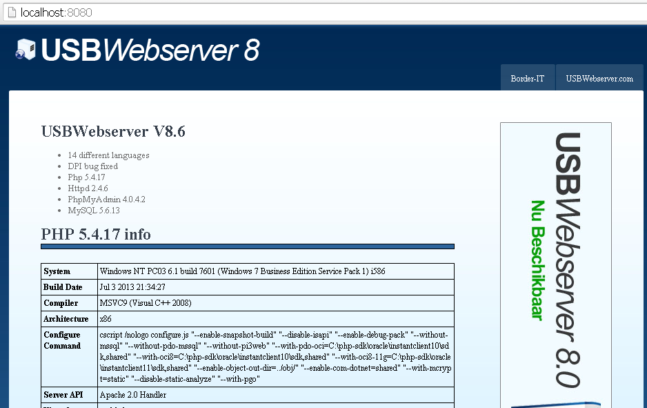 How To Install UsbWebServer (Portable)