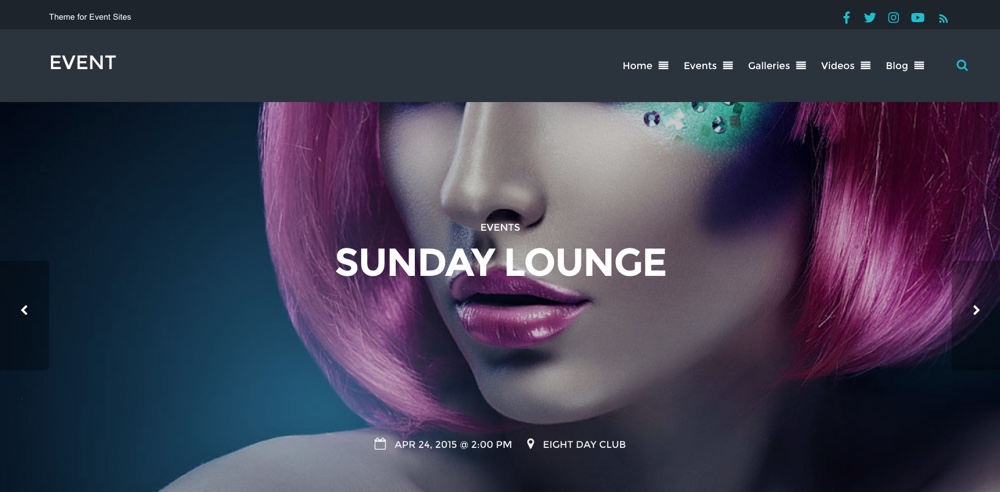 Tema WordPress do evento Themify