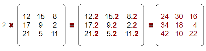 Multiplicação de matrizes por um número real