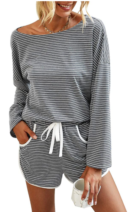 stripped amazon loungewear set