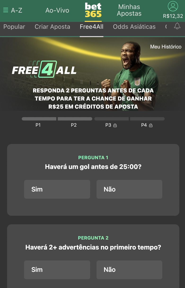 Free4All bet365: Entenda promoção para apostas
