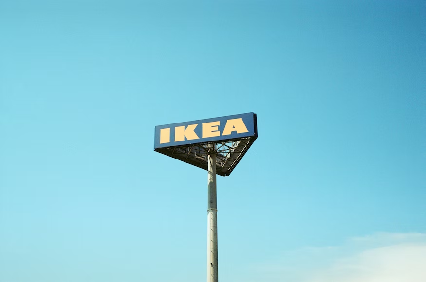 Ikea road pole sign