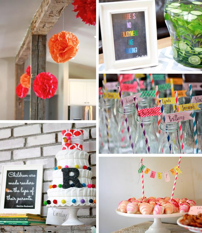 Colorful Book Themed Baby Shower