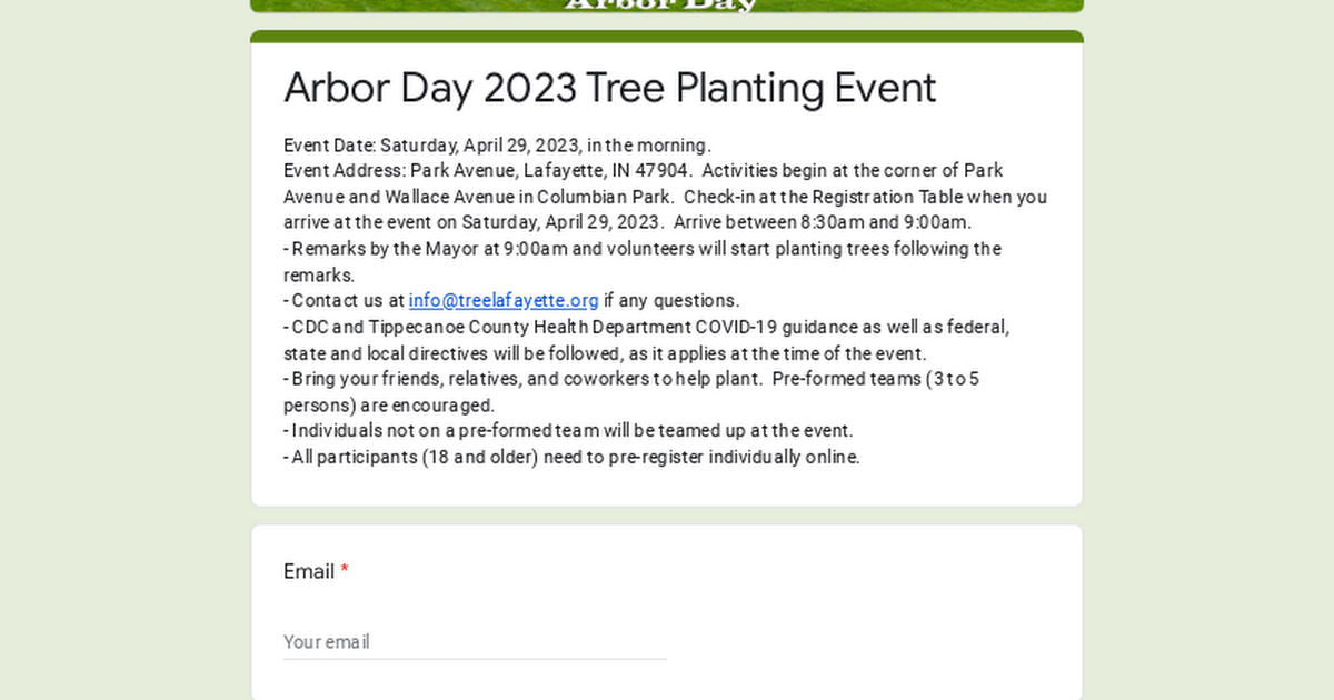 Arbor Day 2023 Tree Planting Event