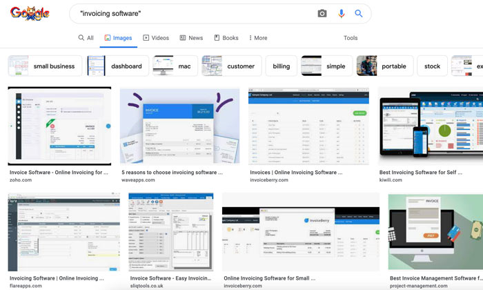 using Google advanced image search for competitor research