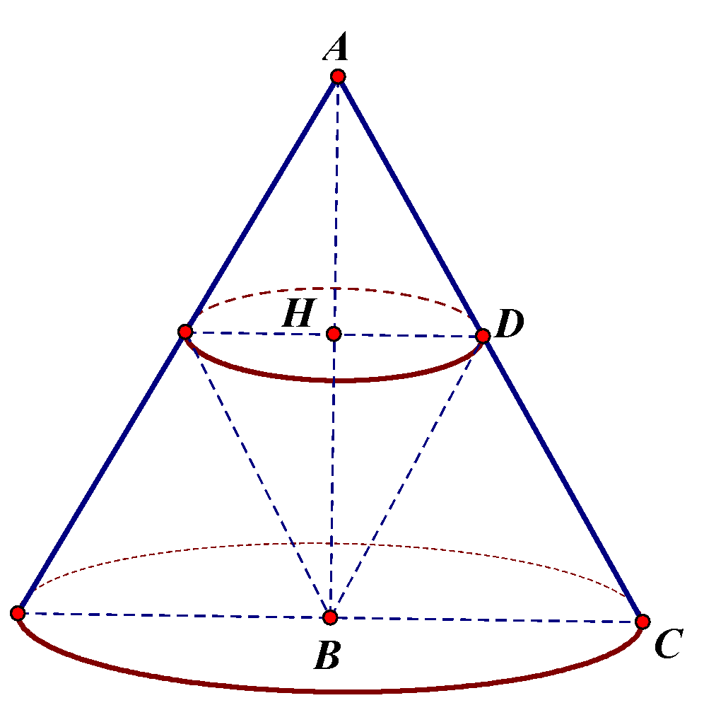 Trong không gian với hệ trục tọa độ (Oxyz), cho hai điểm (A(1;2; - 3)) và (B( - 3;6; - 1)). Hình nón (left( {{N_1}} right)) có đỉnh <em>A</em>, chiều cao <em>AB</em>, bán kính đáy ({r_1}). Một hình nón (left( {{N_2}} right)) có đỉnh<em>B</em> và có đáy là một thiết diện nằm trên (left( alpha  right)) và song song với đáy của hình nón (left( {{N_1}} right)). Biết mặt phẳng (left( alpha  right)) có dạng (2x + by + cz + d = 0) sao cho thể tích khối nón (({N_2}))đạt giá trị lớn</p> <p>nhất. Tính (b + c + d).</p> 1