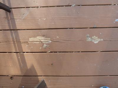Staining a wooden deck