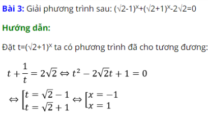 Ví dụ bài tập giải phương trình mũ bằng phương pháp đặt ẩn phụ