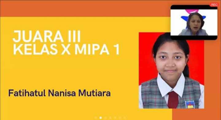 Tiara rangking 3 kelas X IPA 1 ASB - Nanisa Indra