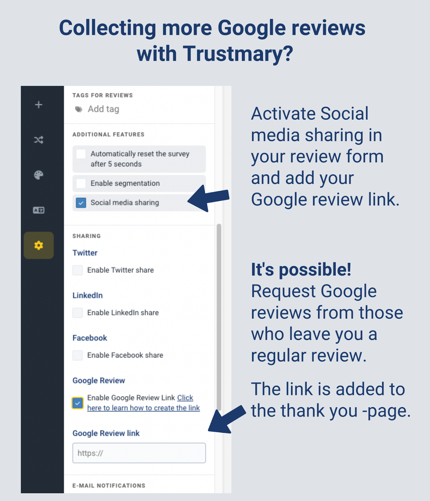 get more google reviews with trustmary