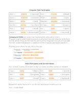 Notes on participios pasados en español