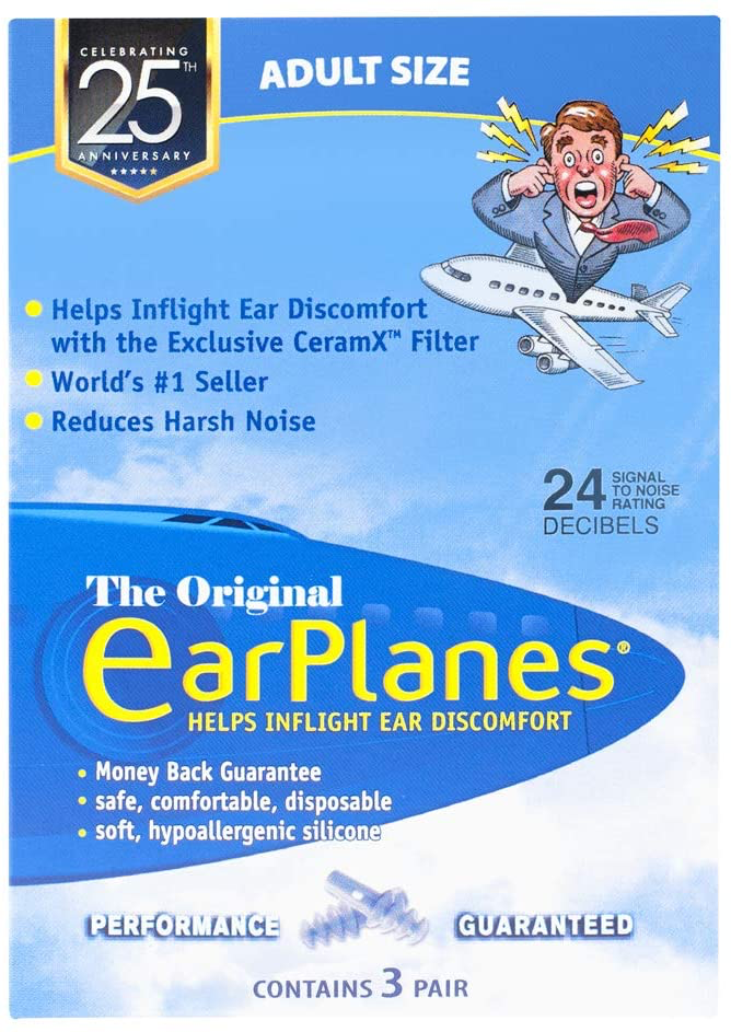 https://www.amazon.com/Earplanes-1-21001-3PK-EarPlanes-Earplugs-Pairs/dp/B001HTWL8C  earplanes ear plugs for ear discomfort from airplane  air pressure and ear pressure; earplugs for flying to reduce ear discomfort; best earplugs for flying. 