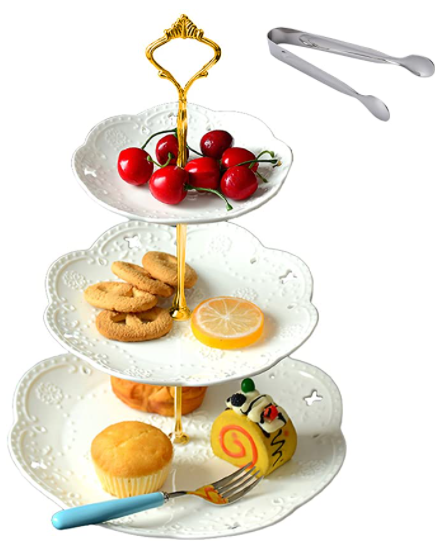 white cake stand - how to host a tea party