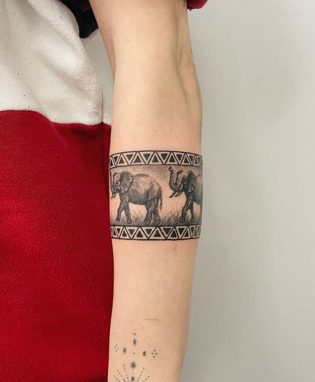 Elephants in ArmBand Tattoo Design 