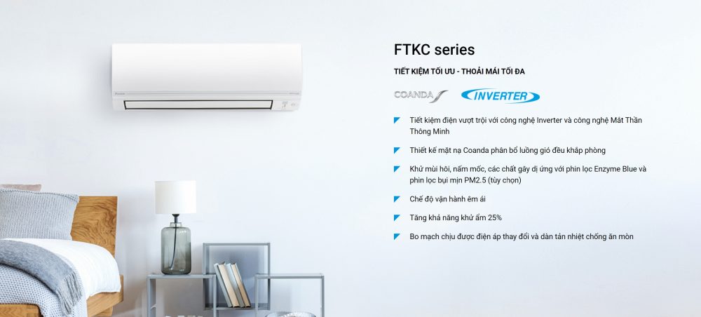 Điều Hòa Daikin Inverter 1 Chiều 17.700 BTU FTKC50UVMV/RKC50UVMV