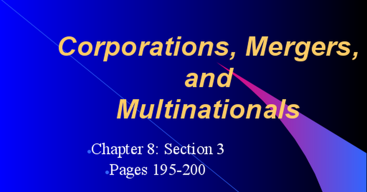 32 Corporations Mergers And Multinationals Worksheet Answers - support