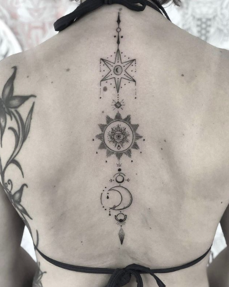 Moon Spine Tattoos