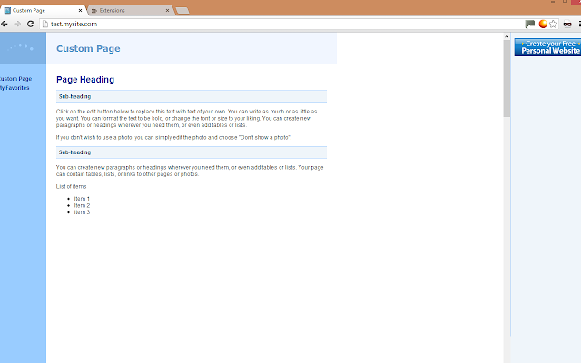 Test Site Indicator screenshot