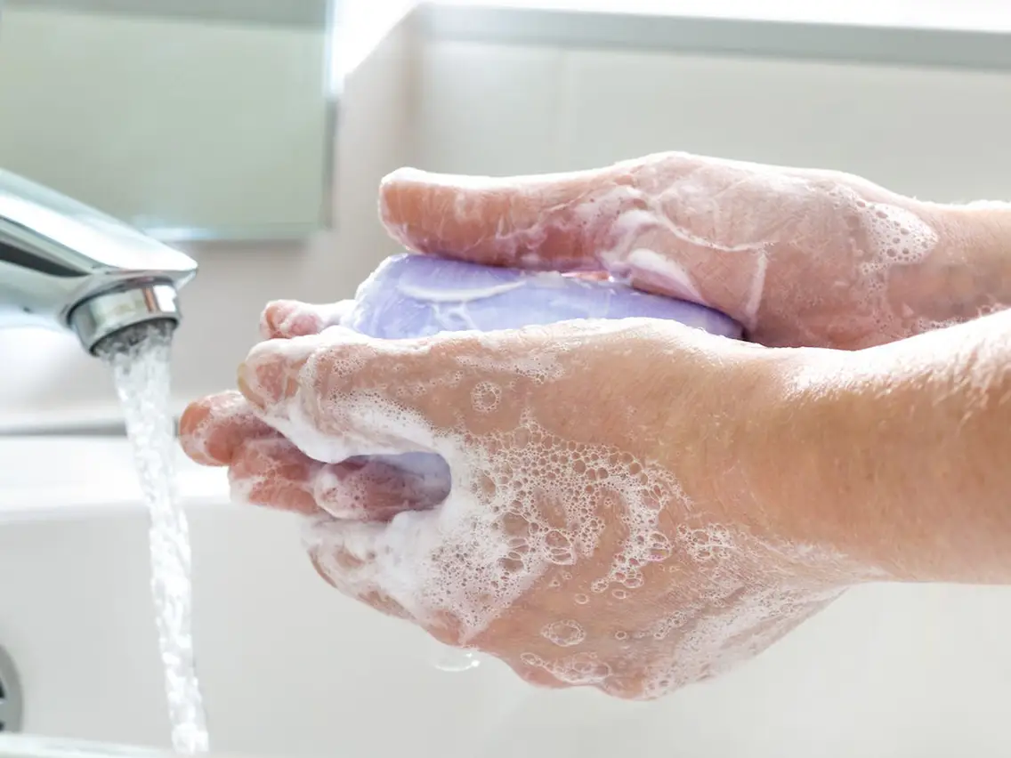 washing your hands with soap